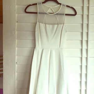 White Mesh A-Line Dress